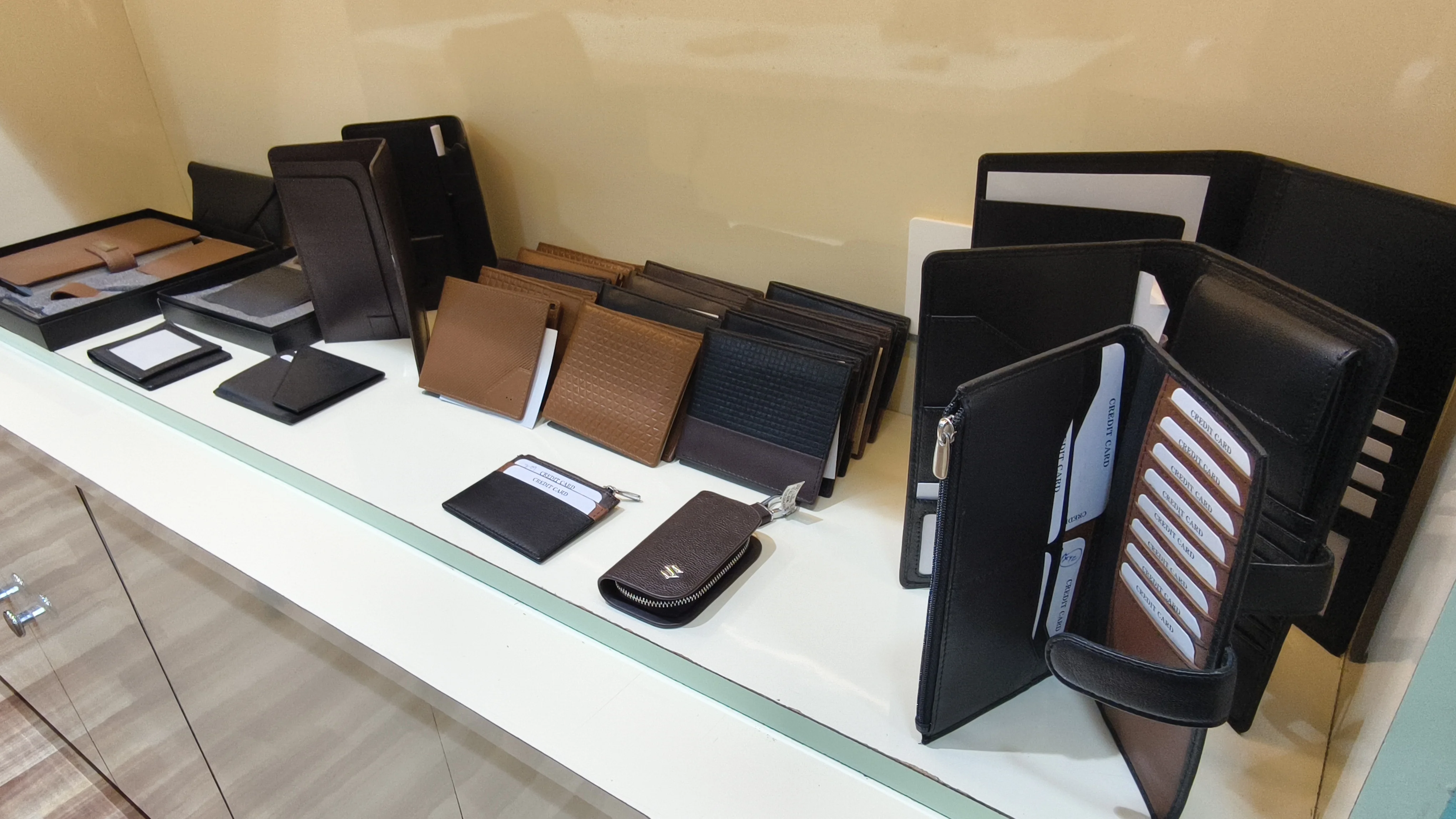 Leather products display